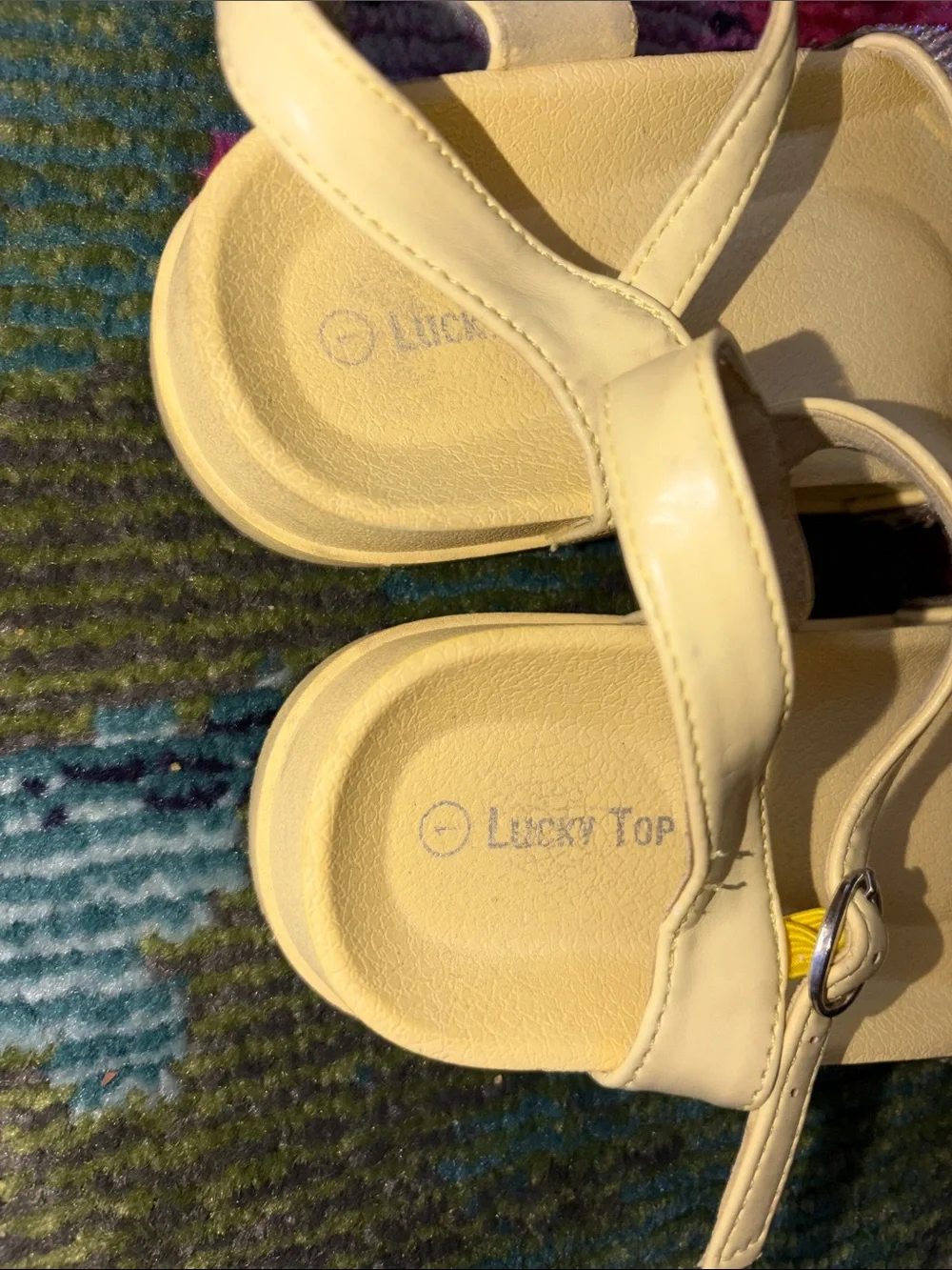 EUC Light Pink Girls' Sparkle Strap Sandals with Ankle Buckle
